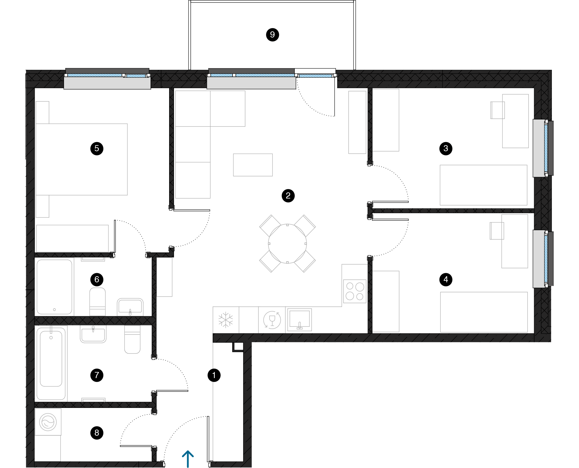 Pillar Jaunie dzīvokļi Dreiliņu priedes plānojums
