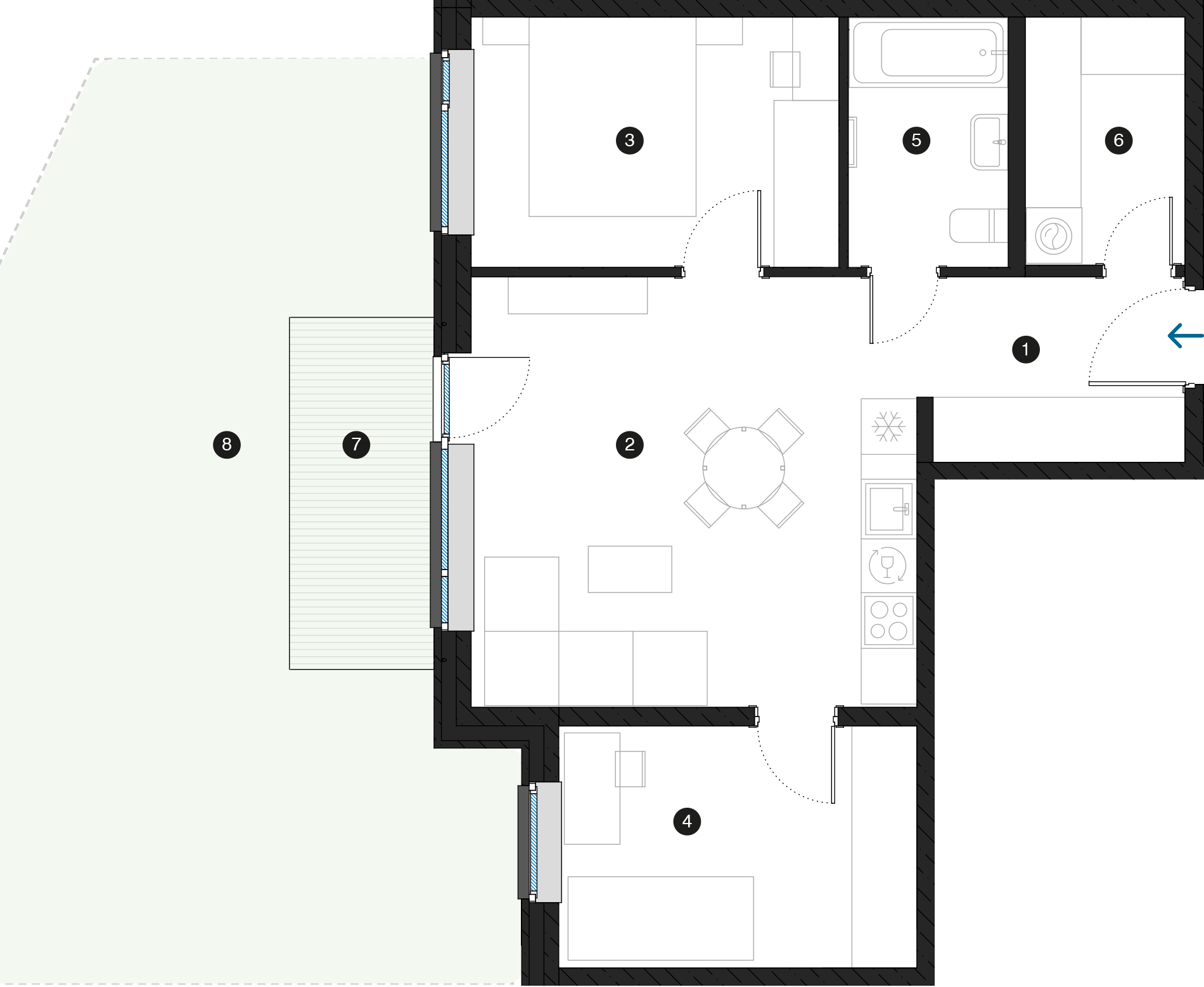 Pillar Jaunie dzīvokļi Dreiliņu priedes plānojums
