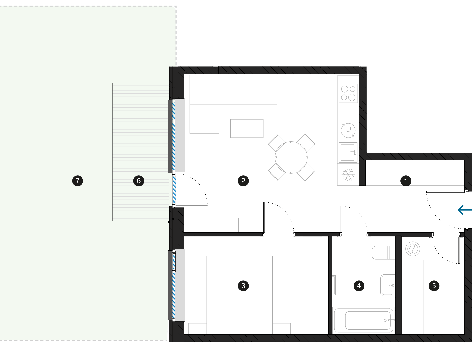Pillar Jaunie dzīvokļi Dreiliņu priedes plānojums