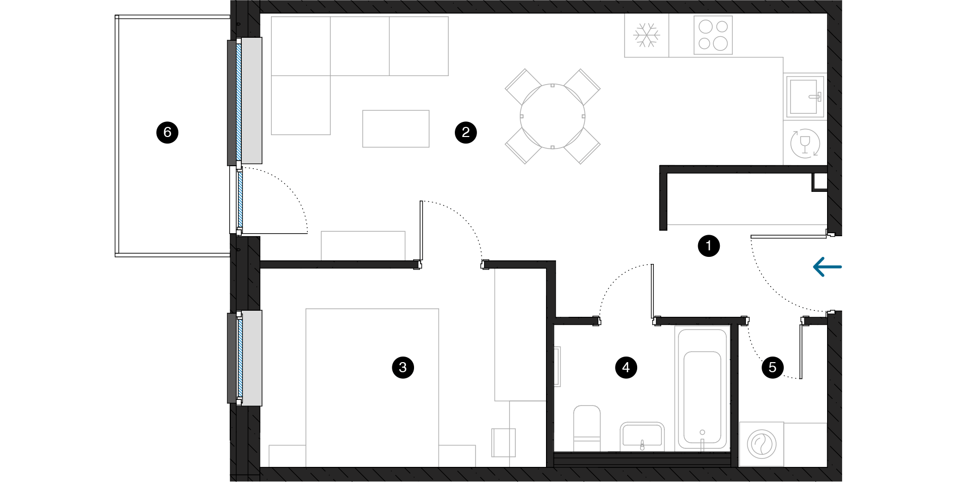 Pillar Jaunie dzīvokļi Dreiliņu priedes plānojums
