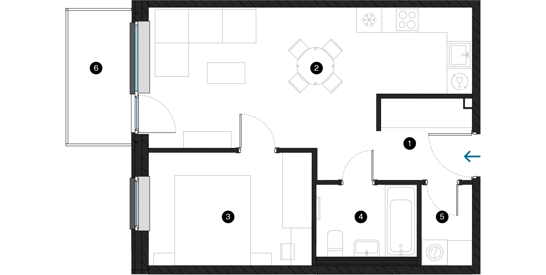 Pillar Jaunie dzīvokļi Dreiliņu priedes plānojums