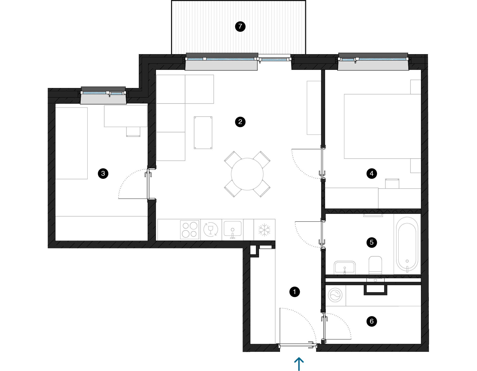Pillar Jaunie dzīvokļi Iļģuciema mājas plānojums