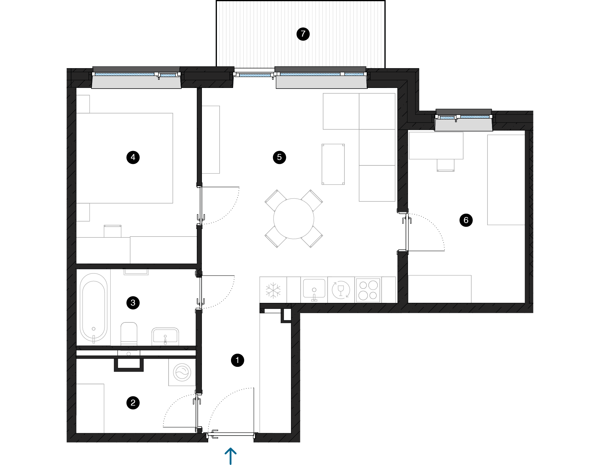 Pillar Jaunie dzīvokļi Iļģuciema mājas plānojums