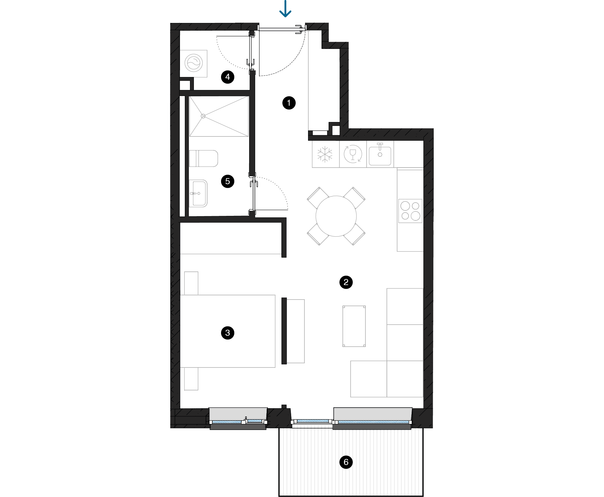 Pillar Jaunie dzīvokļi Iļģuciema mājas plānojums