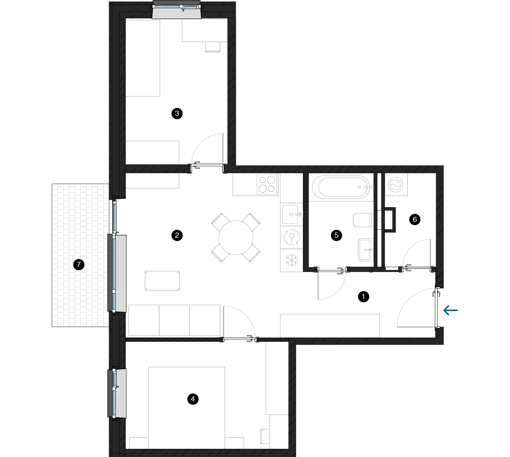 Pillar Jaunie dzīvokļi Iļģuciema mājas plānojums