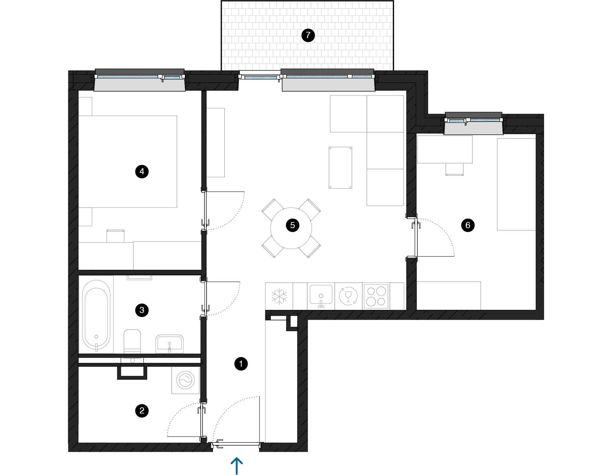 Pillar Jaunie dzīvokļi Iļģuciema mājas plānojums
