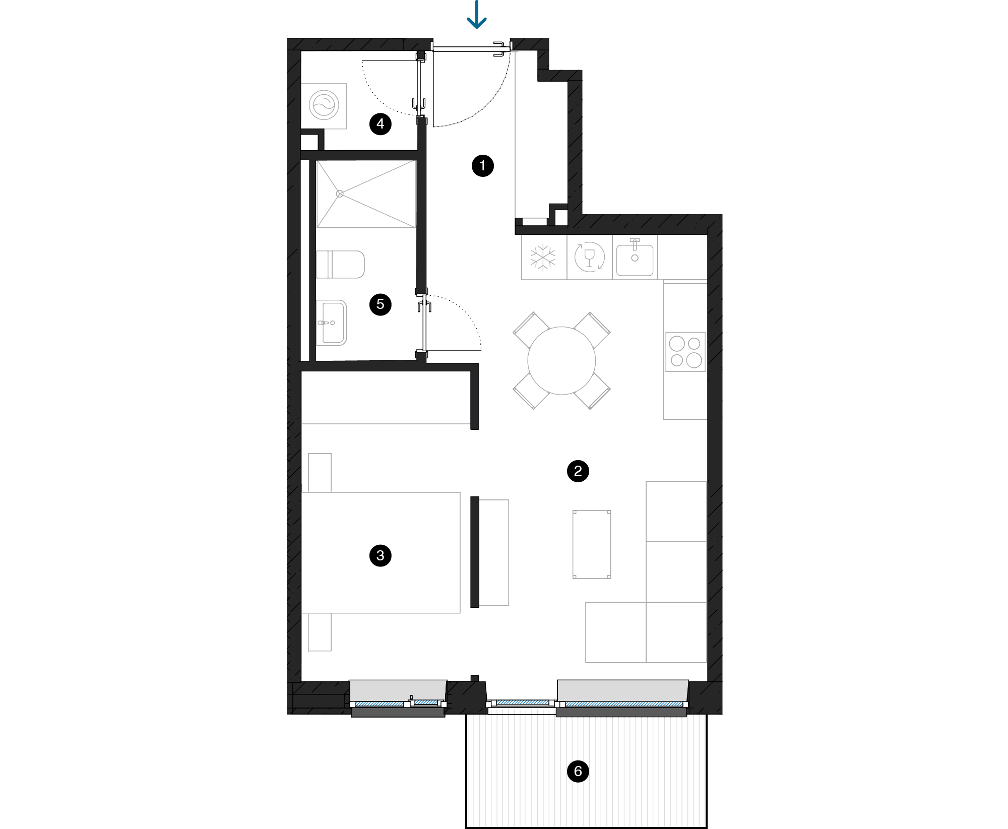 Pillar Jaunie dzīvokļi Iļģuciema mājas plānojums