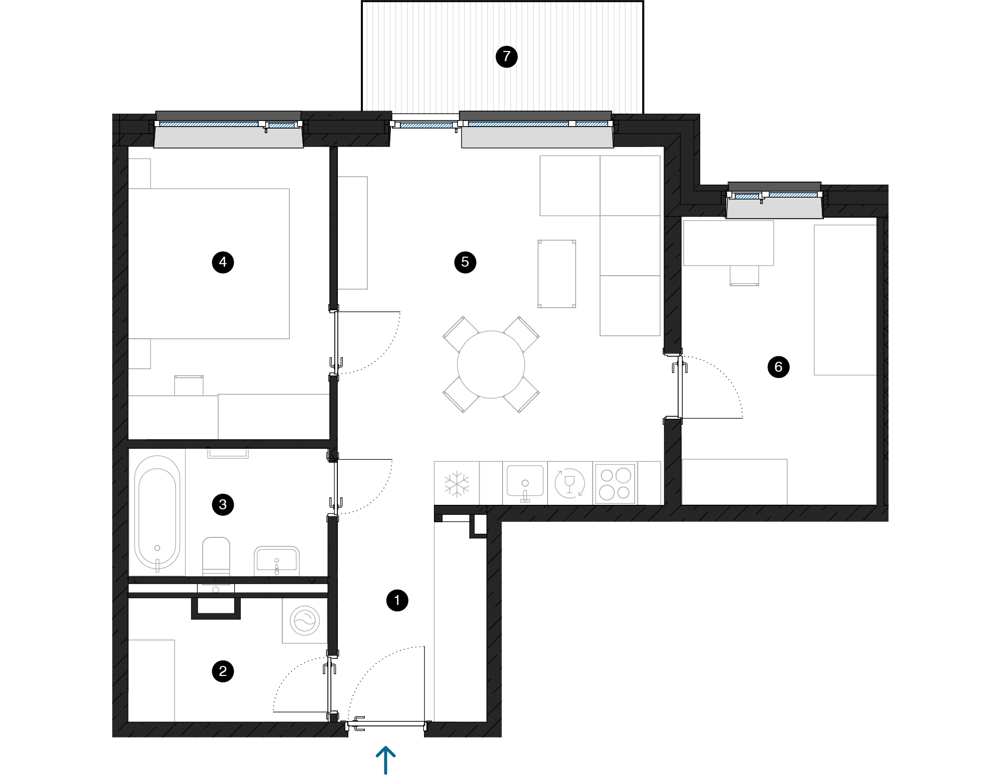 Pillar Jaunie dzīvokļi Iļģuciema mājas plānojums
