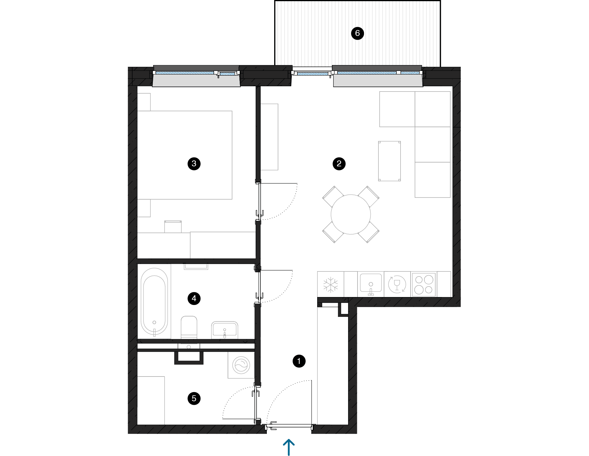 Pillar Jaunie dzīvokļi Iļģuciema mājas plānojums