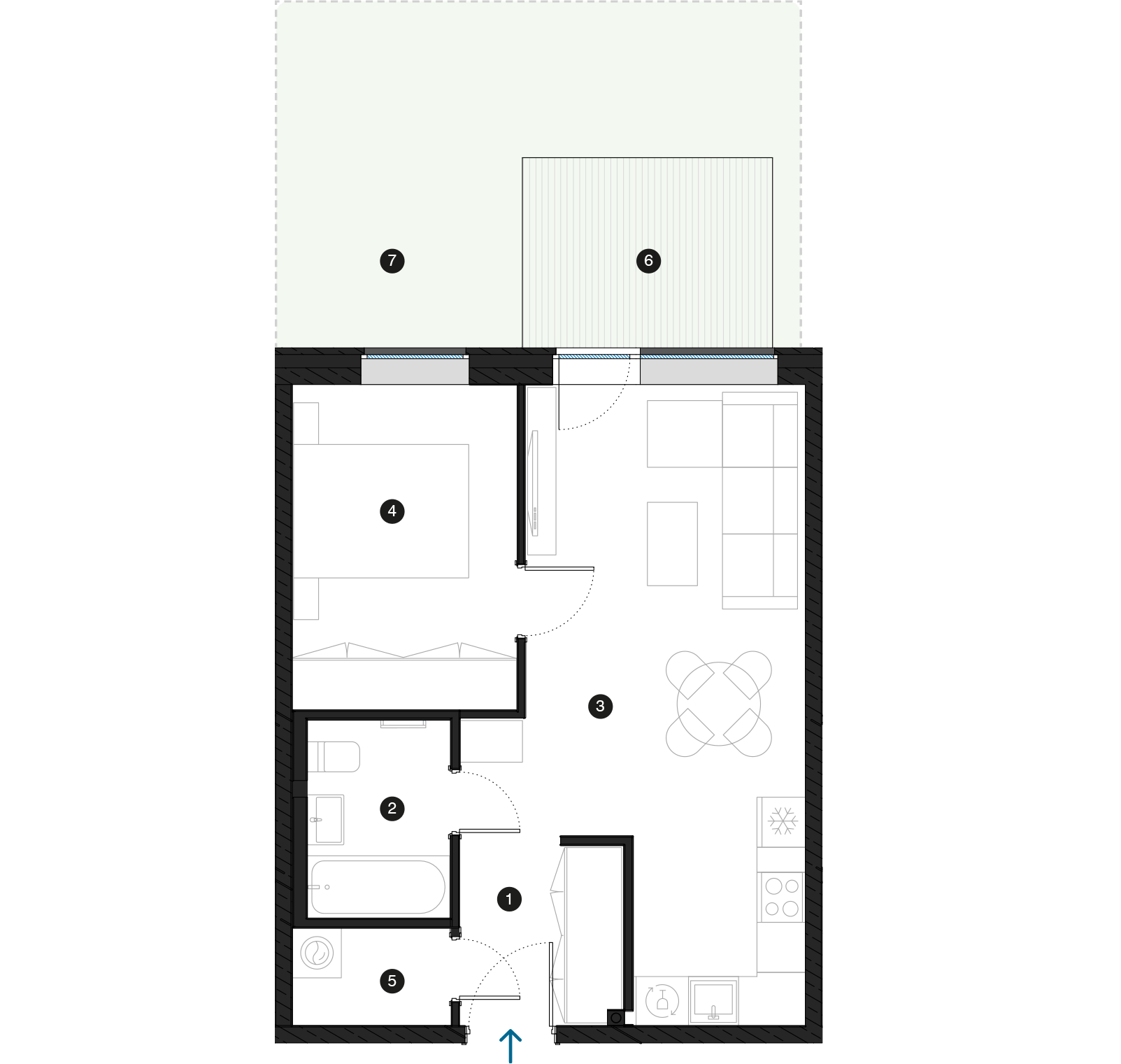 Pillar Jaunie dzīvokļi Mežciemā plānojums